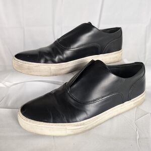 Vince Black Leather Slip-On Sneakers - Size 8.5